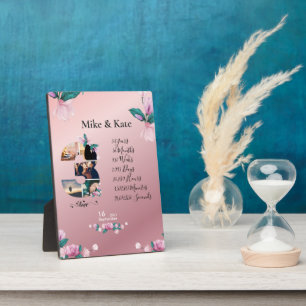 Placa Expositora Collage de fotos personalizado tercer aniversario 