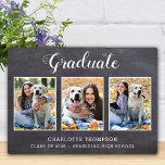 Placa Expositora Collage de fotos Rústico de Graduación Keepsake<br><div class="desc">Celebre su graduación y dé un regalo especial personalizado con esta placa de graduación de collage de fotos personalizados. Esta placa única para graduados de collage de fotos será un tesoro. Personalizar con 3 de tus fotos favoritas de la universidad, y personaliza con el año de graduación, el nombre, la...</div>