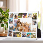 Placa Expositora Collage de fotos sencillo moderno de 17<br><div class="desc">Crea tu propia placa de collage de fotos personalizada. Añada 17 de sus imágenes favoritas y color de fondo personalizado en este diseño de plantilla moderno.</div>