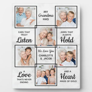 Placa Expositora Collage de fotos único de la abuela
