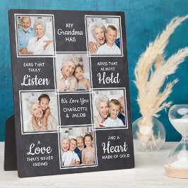 Placa Expositora Collage de fotos único de la abuela personalizado