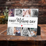 Placa Expositora Collage de imágenes del Día de la Madre Sencilla K<br><div class="desc">Capturar la magia de la maternidad por primera vez con nuestro programa simple de fotografía del Día de la Madre por primera vez, Keepsake Plaque. Este personalizable memento presenta 8 fotos de color cuadrado, un caprichoso mensaje de 'First Mother's Day' y un moderno guión que llama la atención. Hacerlo aún...</div>