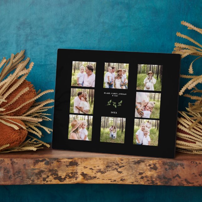 Placa Expositora Collage de la familia personalizado Ocho fotos Bla (Lado)