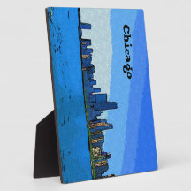 Collage de la silueta de Chicago pintado
