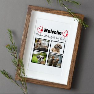 Placa Expositora Collage de perros - 4 fotos personalizadas