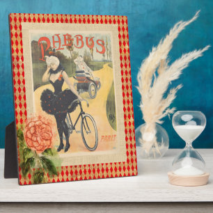 Placa Expositora Collage de Vintage Phebus Woman & Cycle