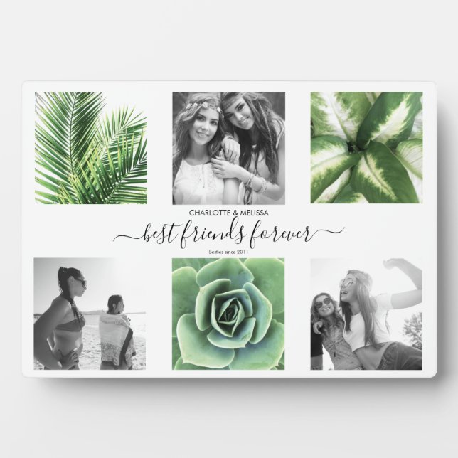 Placa Expositora Collage fotográfico de los mejores amigos modernos (Frente)