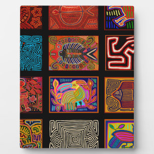 Placa Expositora Collage indio de Kuna Mola