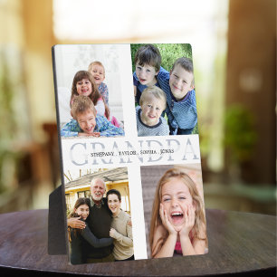 Placa Expositora Collage of 4 photos grandchildren for grandfather