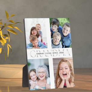 Placa Expositora Collage of 4 photos grandchildren for Grandma