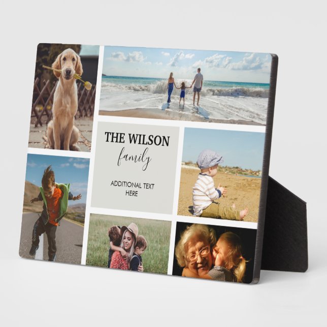 Placa Expositora Collage personalizado de 6 Recuerdos de la familia (Lado)