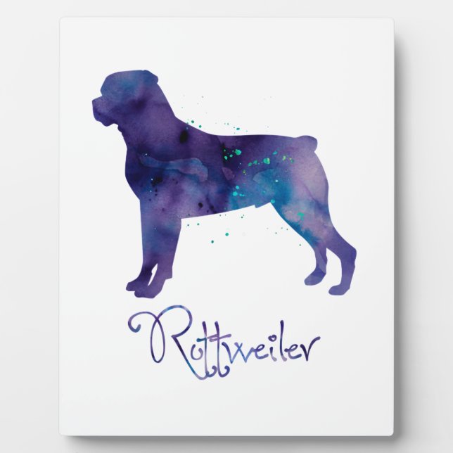 Placa Expositora Color de agua de Rottweiler (Frente)