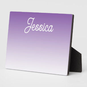Placa Expositora Color púrpura claro ombre (editable) y tu texto