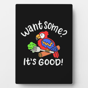 Placa Expositora Colorful Parrot Bird Want Some