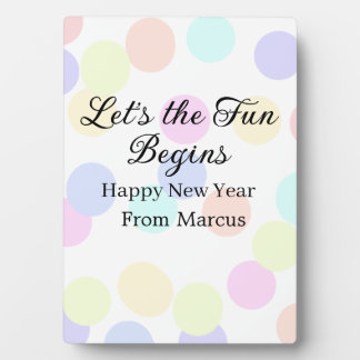 Placa Expositora Colorful polka dots let's the fun begins new year 