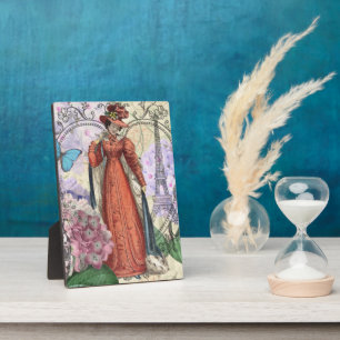 Placa Expositora Colorida Chica roja de mujer victoriana