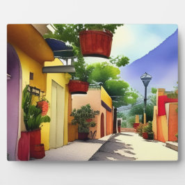 Placa Expositora Colorida colorida colorida acuarela callejera de p