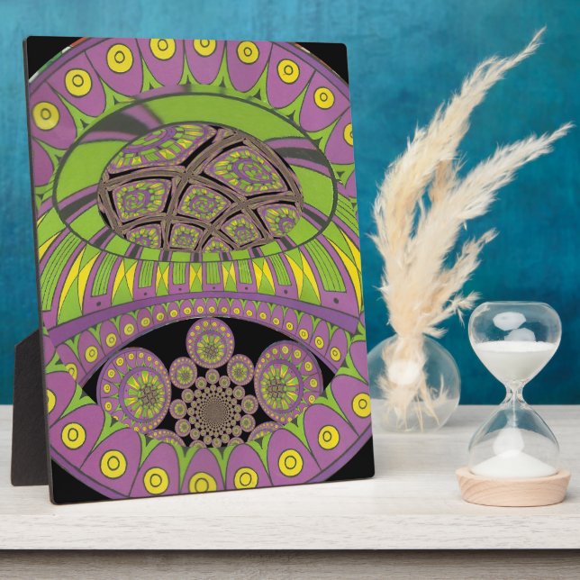 Placa Expositora Colorida Plum Raza Amarilla patrón étnico (Lado)