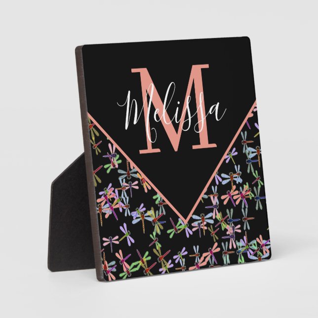 Placa Expositora Coloridas libélulas personalizadas (Anverso)