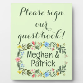 Placa Expositora Colorido libro de Boda de flores silvestres