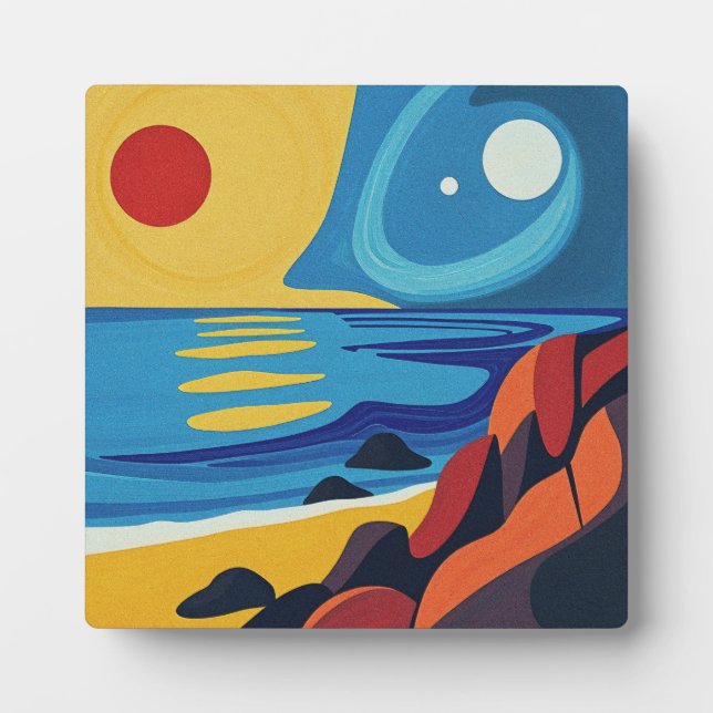 Placa Expositora Colorido Resumen de arte marino (Frente)