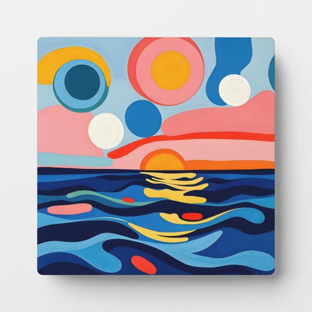 Placa Expositora Colorido Resumen de arte marino (Frente)