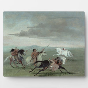 Placa Expositora Comanche Feats of Martial Horsemship, 1834 (aceite