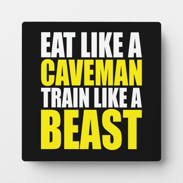 Placa Expositora Comer Como Un Caballero, Entrenar Como Una Bestia  (Frente)