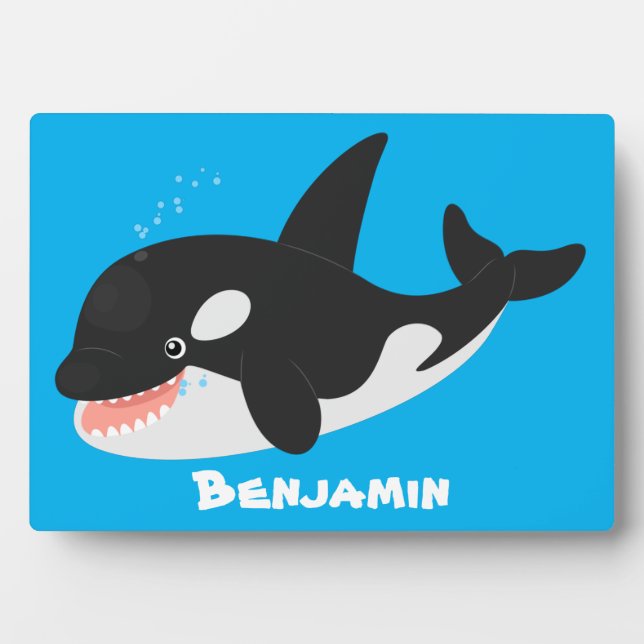 Placa Expositora Cómico asesino ballena orca personalizado lindo il (Frente)
