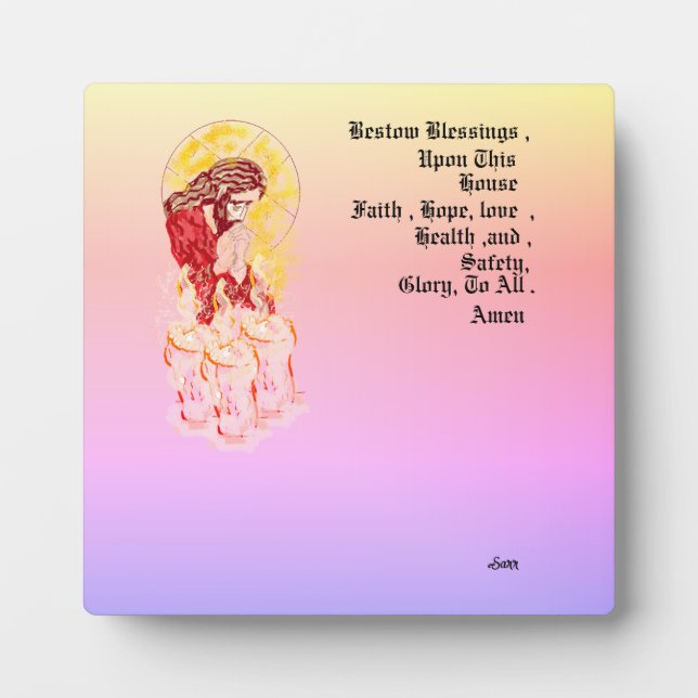 Placa Expositora Comida De Mesa Con Lienzo : Bendita Esta Casa (Frente)