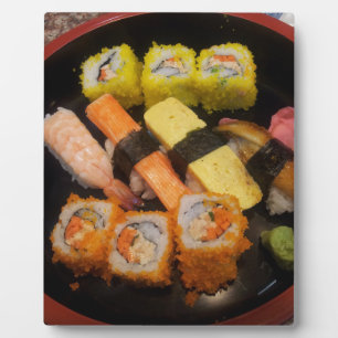 Placa Expositora Comida en bruto de sushi comida japonesa deliciosa