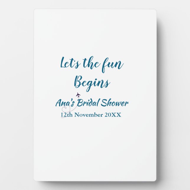 Placa Expositora comienza la aventura despedida de soltera añadir n (Frente)