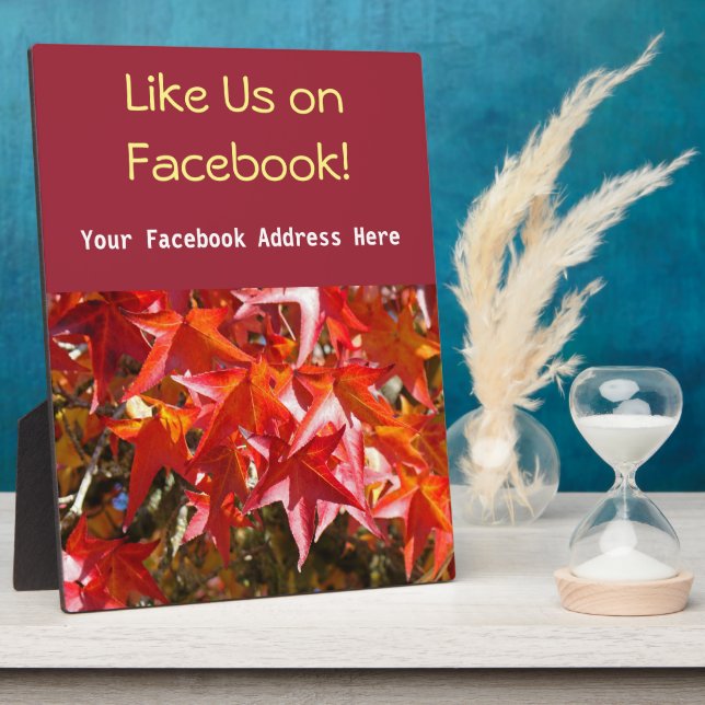 Placa Expositora Como nosotros en Facebook contra el Rótulo Plaque  (Lado)