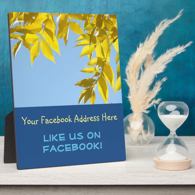 Placa Expositora Como nosotros en Facebook, en contra de la placa,  (Lado)