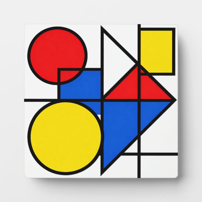 Placa Expositora Composición de color primario de Mondrian (Frente)