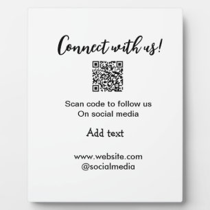 Placa Expositora Conectar con nosotros escanear código QR agregar c