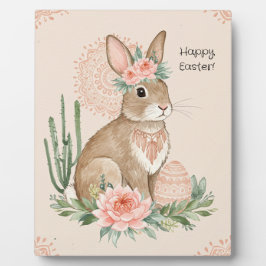 Placa Expositora Conejo de Pascua cristiano boho pastel