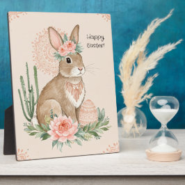 Placa Expositora Conejo de Pascua cristiano boho pastel