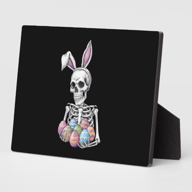 Placa Expositora Conejo Skeleton con huevos de Pascua Conejo Funny (Lado)