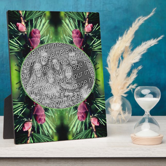 Placa Expositora Cones de pino en miniatura añaden su propia foto (Lado)