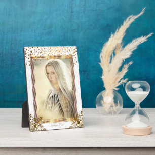Placa Expositora Confetti de oro y blanco decorativo - foto de DIY