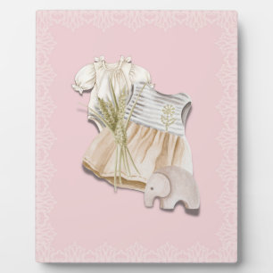 Placa Expositora Conjunto de niña boho con elefante   Guardería ros