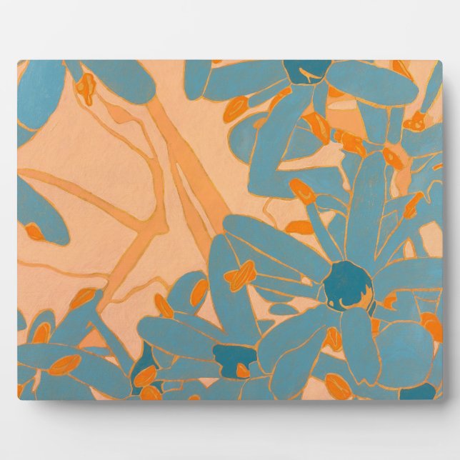 Placa Expositora Contemporary Leaf Design in Peach  (Frente)