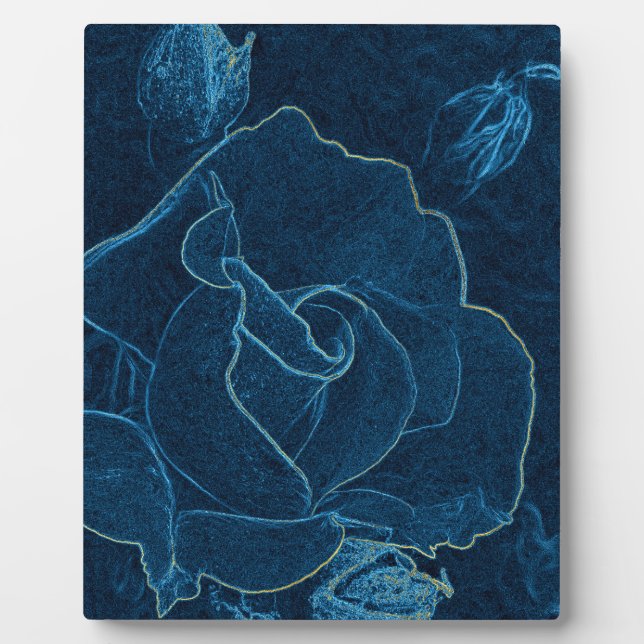 Placa Expositora contorno de rosa azul (Frente)