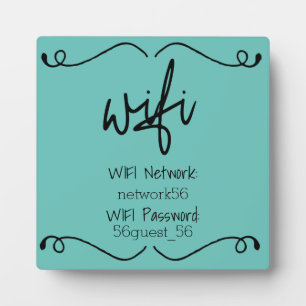 Placa Expositora Contraseña de información WIFI del visitante invit