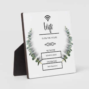 Placa Expositora Contraseña Wifi en blanco y negro para el hogar
