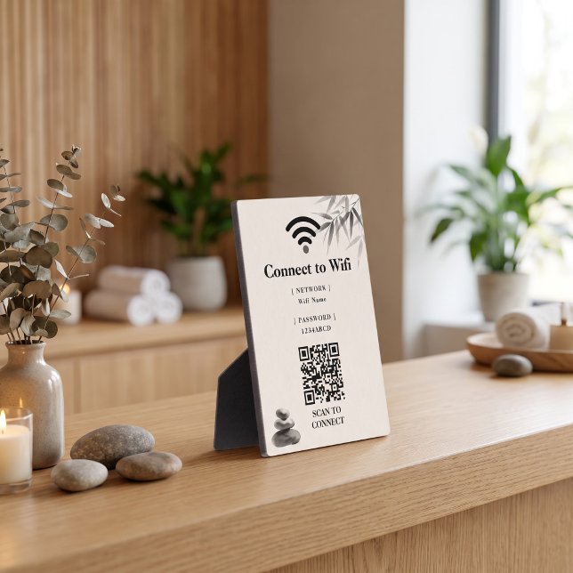 Placa Expositora Contraseña Wifi Minimalista Zen Spa (Subido por el creador)