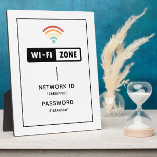 Placa Expositora Contraseña y red Wifi personalizadas para empresas