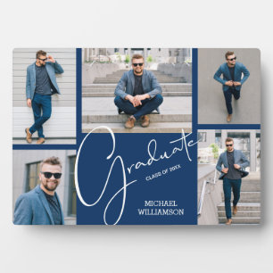 Placa Expositora Control de graduación azul multifoto