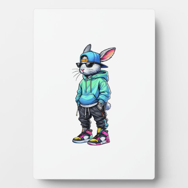 Placa Expositora Cool Bunny Rabbit Sunglasses Easter Day For Boys M (Frente)